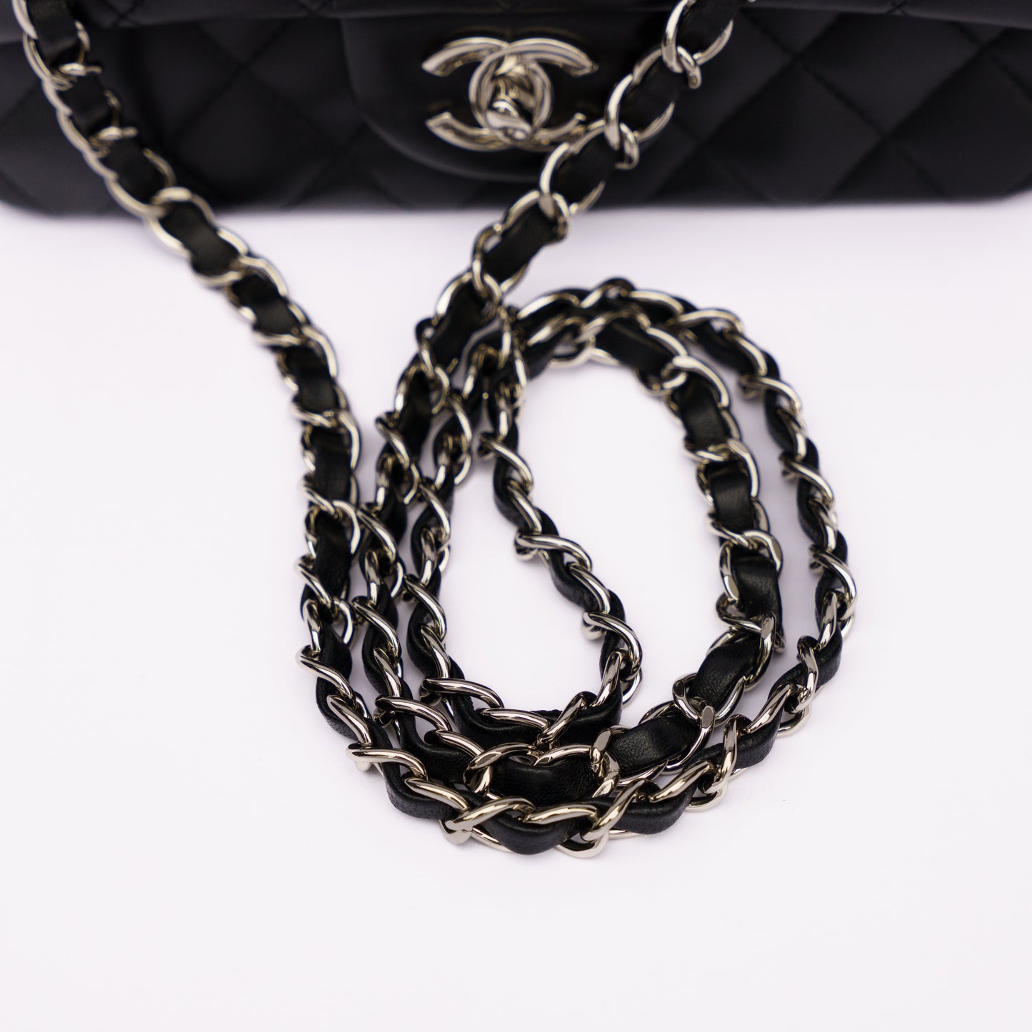 Chanel Mini Rectangle in Black Lambskin Silver Hardware