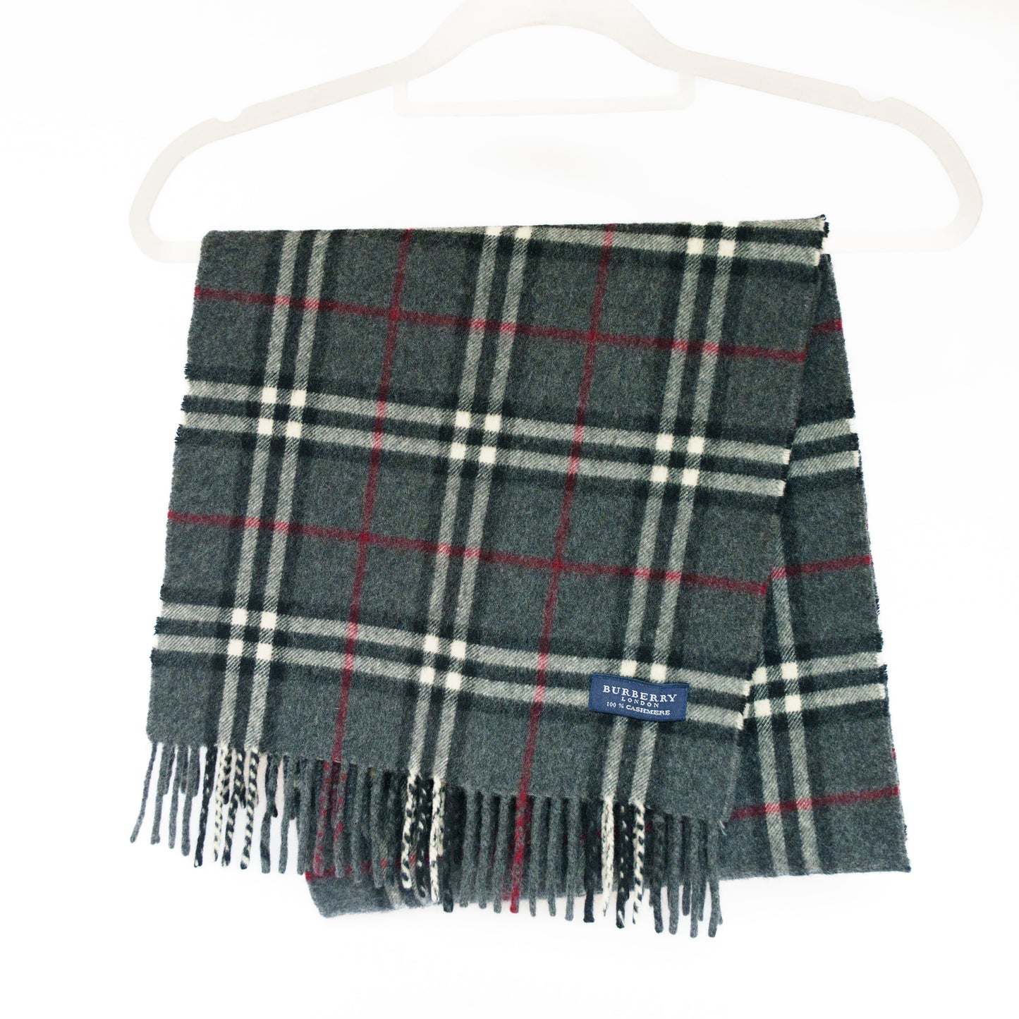Burberry Dark Grey Check Scarf No.6