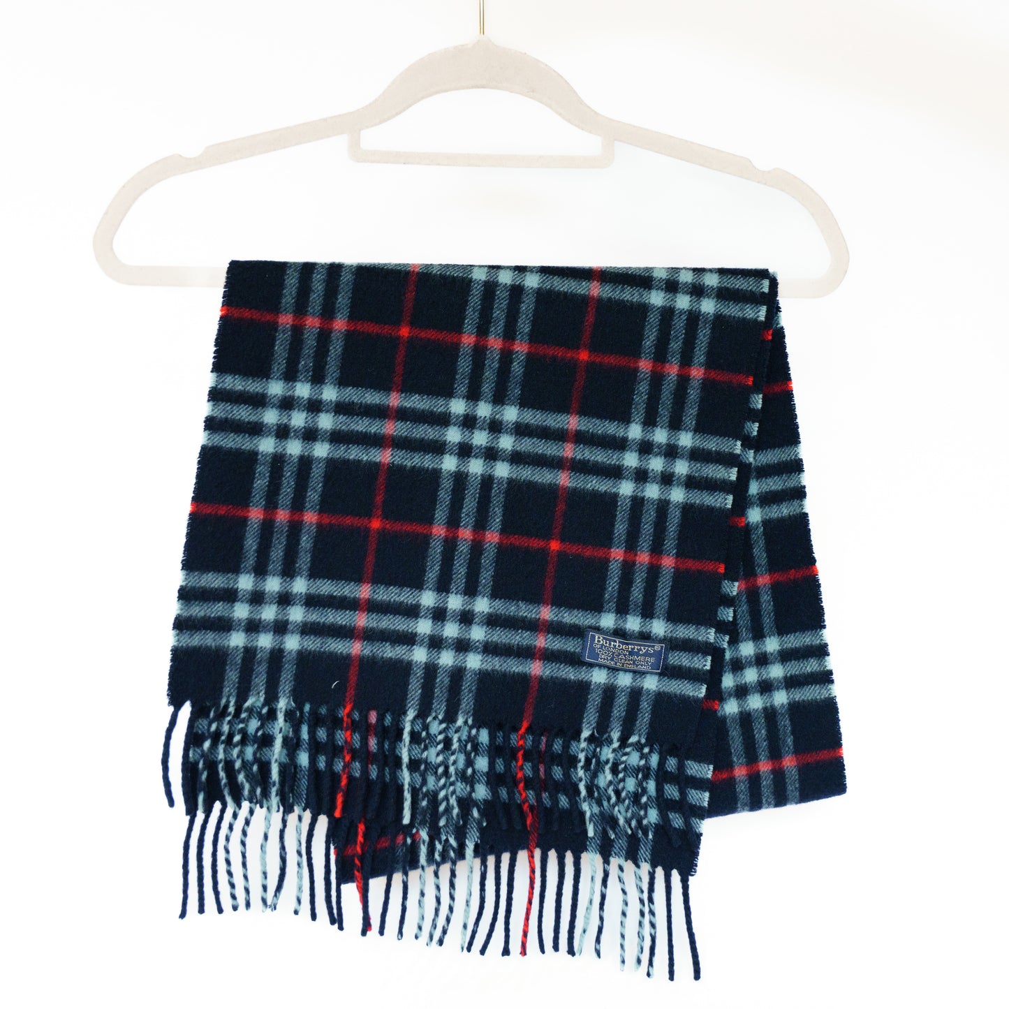 Burberry Navy Check Scarf No.9