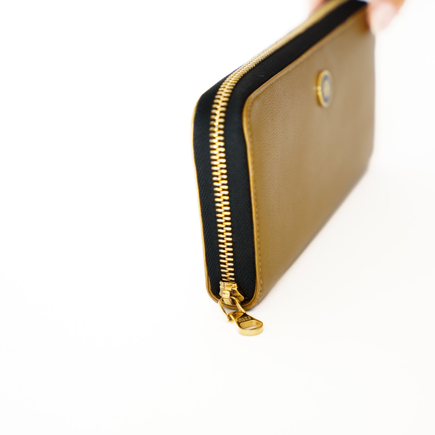 Loewe Zippy Anagram Wallet in Gold Leather 250925B237