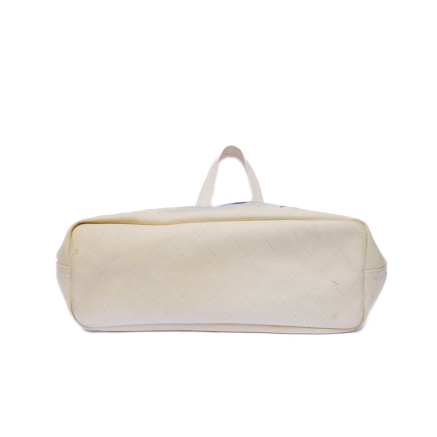 Chanel Karl Lagerfeld White Canvas Tote Bag