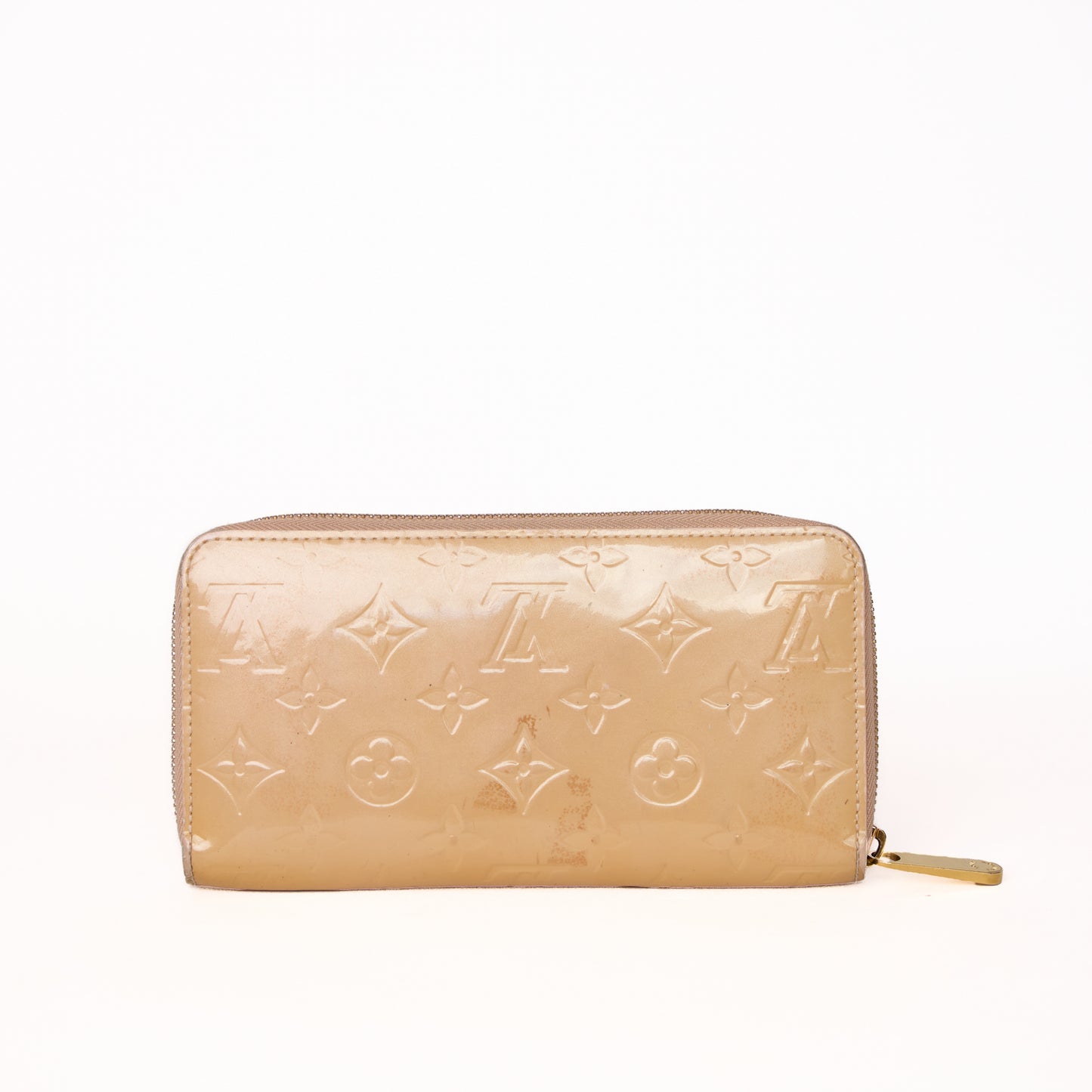 Louis Vuitton Beige Vernis Zippy Purse