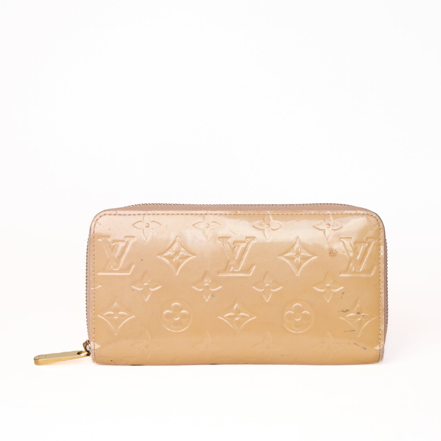 Louis Vuitton Beige Vernis Zippy Purse