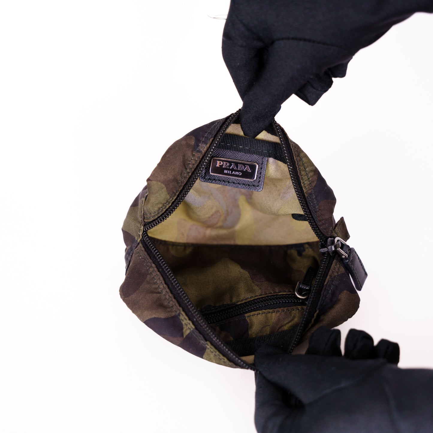 Prada Khaki Small Makeup Pouch