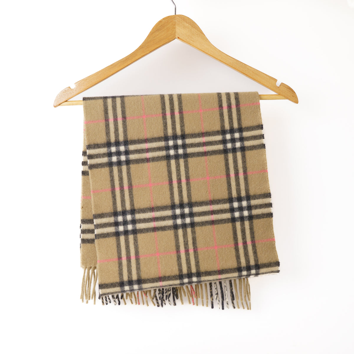 Burberry Cashmere Beige Check Scarf 050226X35