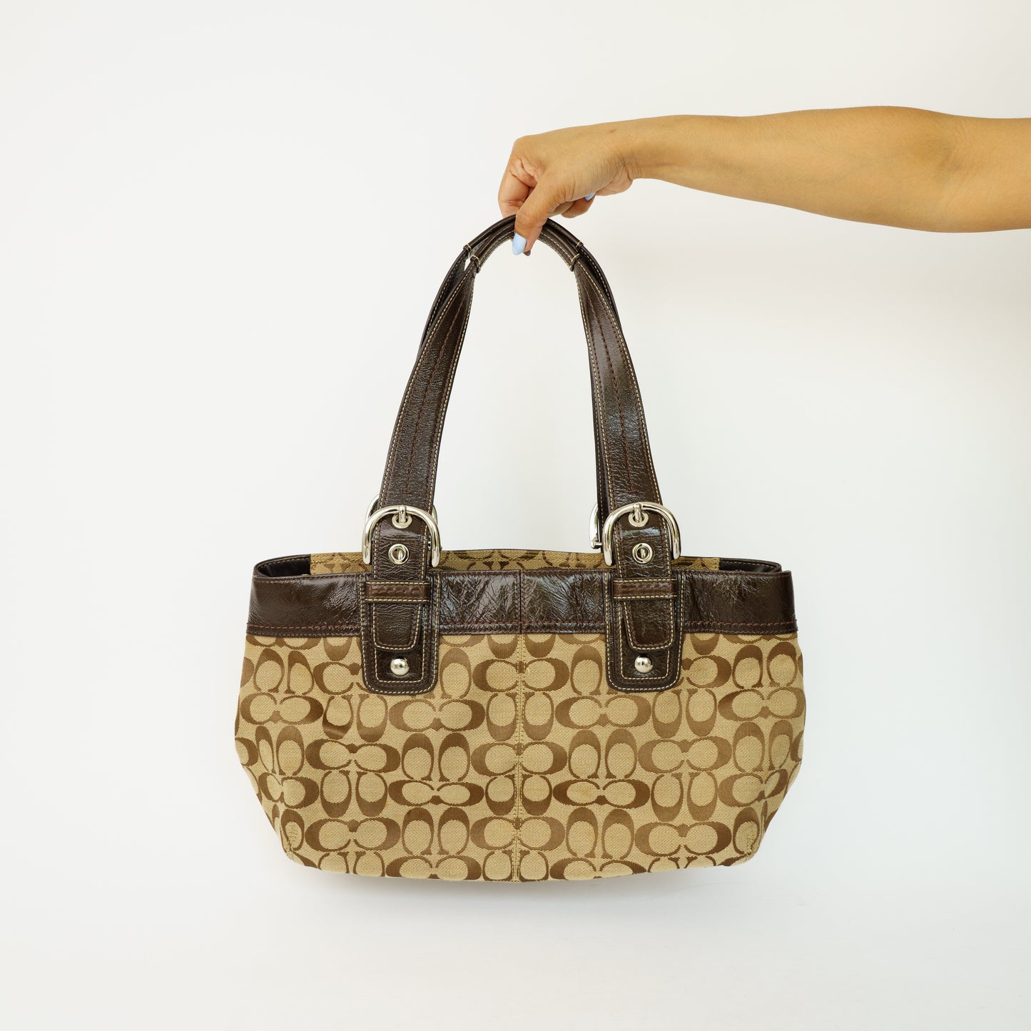 Coach Vintage Soho Pleated in Brown Signature Canvas 090626G03