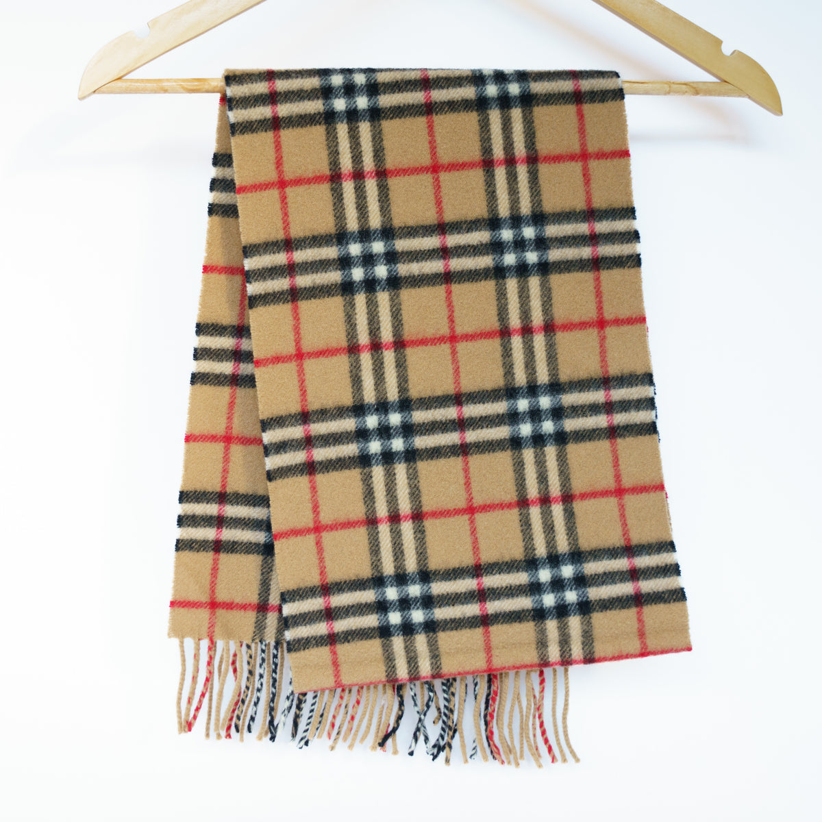 Burberry Lambswool Beige Check Scarf 111225B30