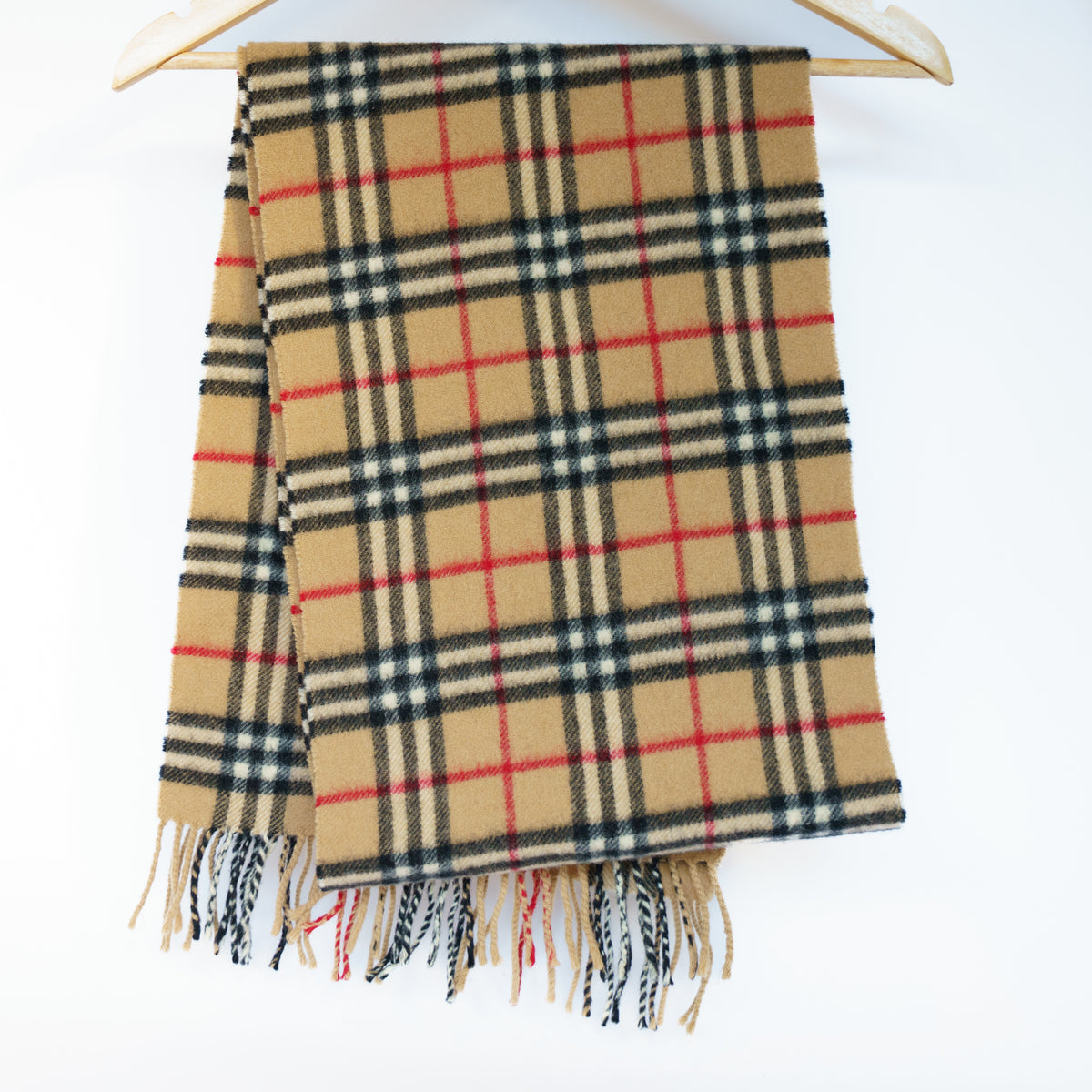 Burberry Beige Check Scarf Wool 111225B32