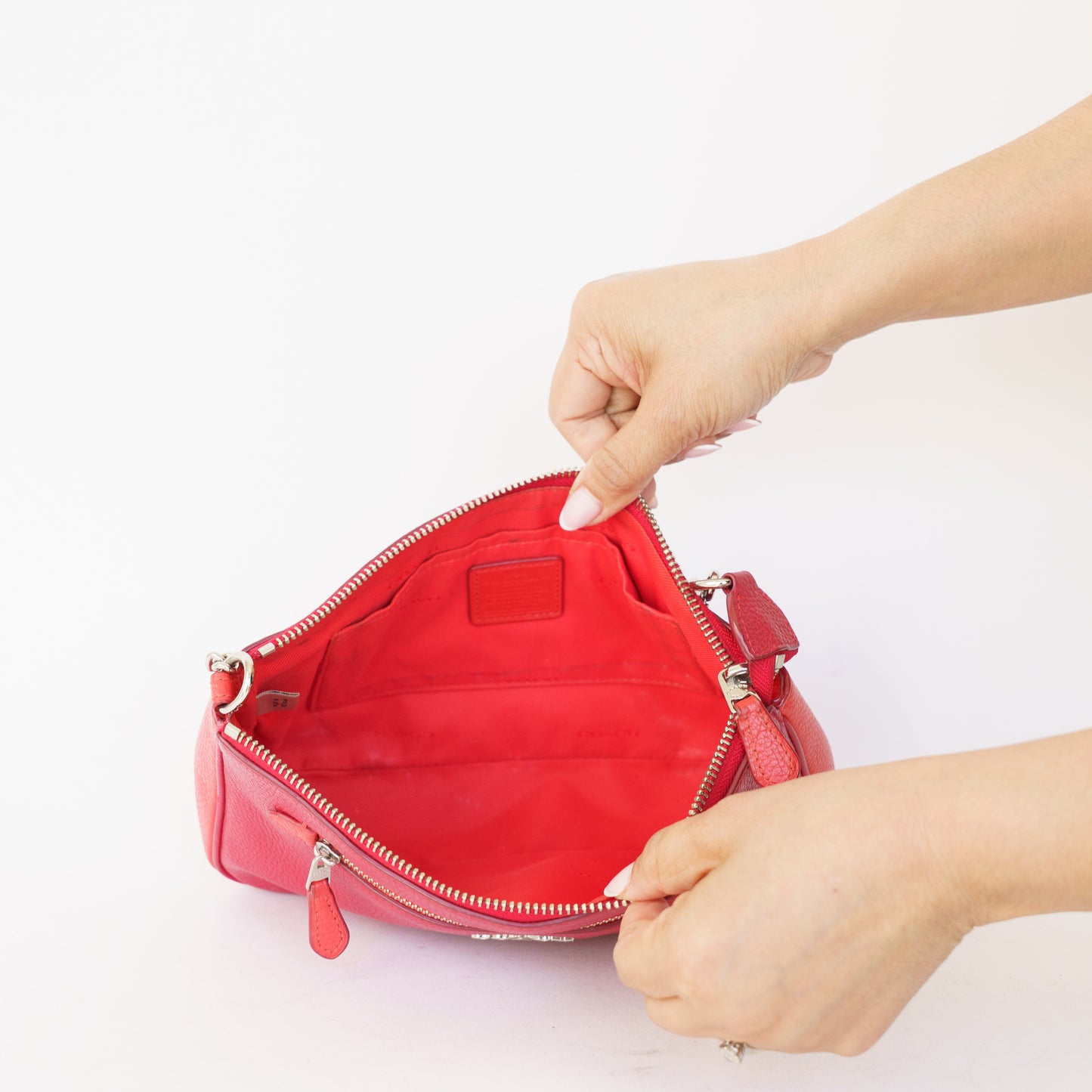 Coach Nolita 24 Shoulder Bag in Red Orange Leather 190326D56