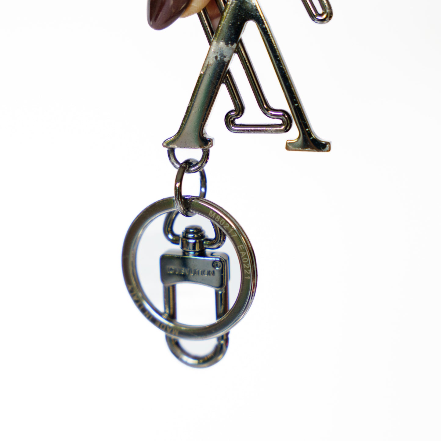 Louis Vuitton Bag Charm LV Initial in Gunmetal BC221025201