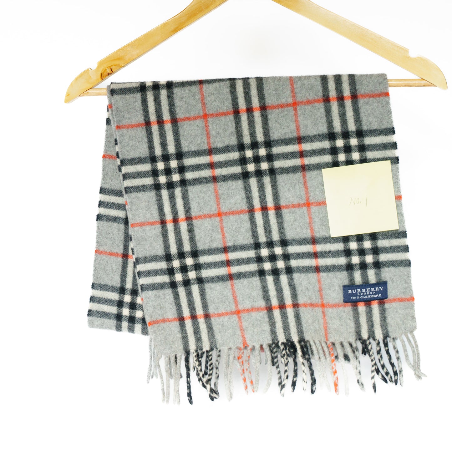 Burberry Cashmere Scarf in Light Grey