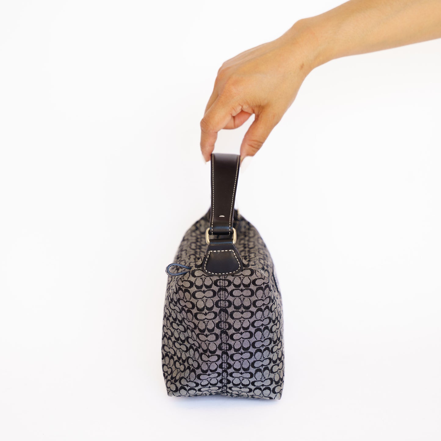 Coach Mini Soulder Bag in Black Signature Canvas 280526S16