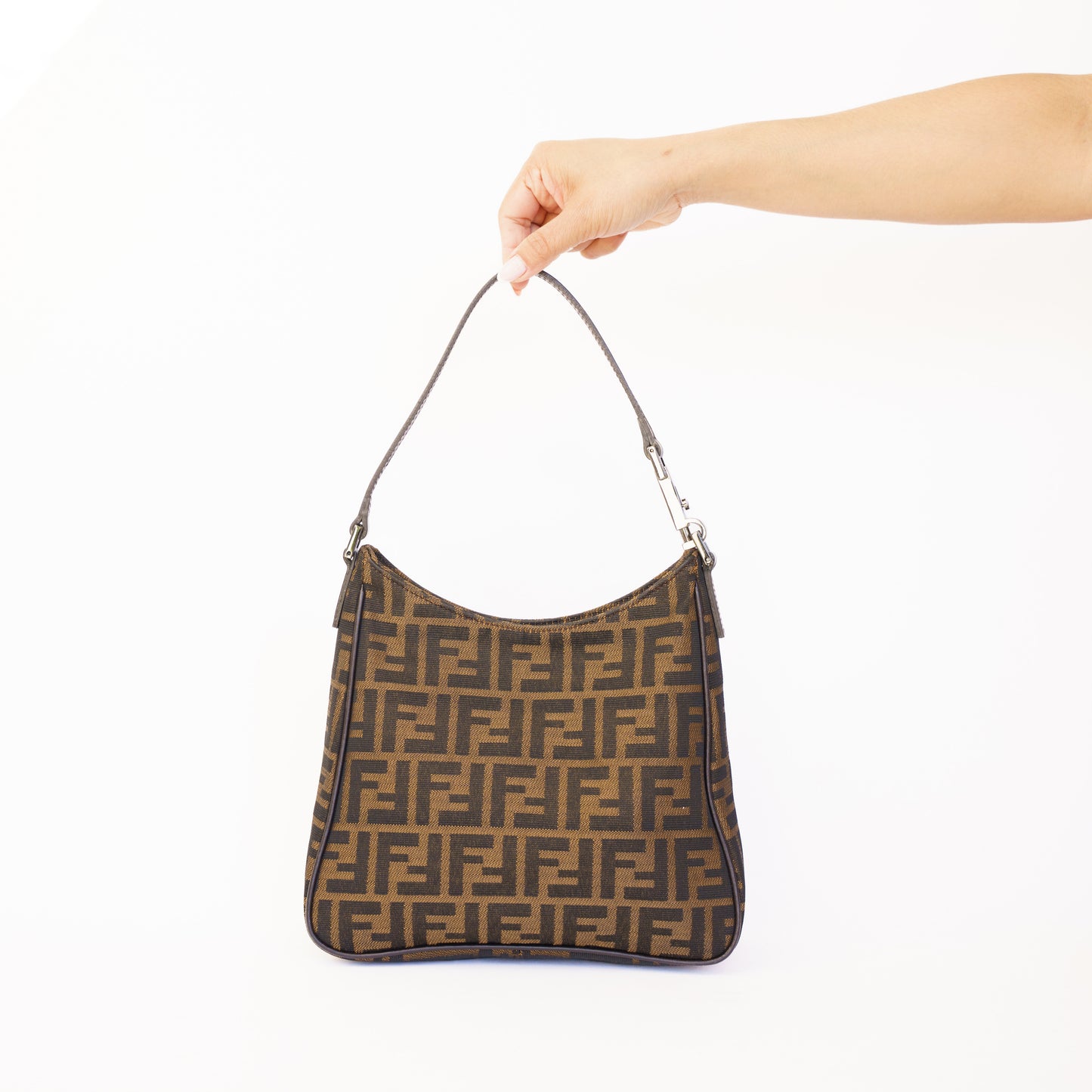 Fendi Zucca Shoulder Bag Brown Canvas 300426B03