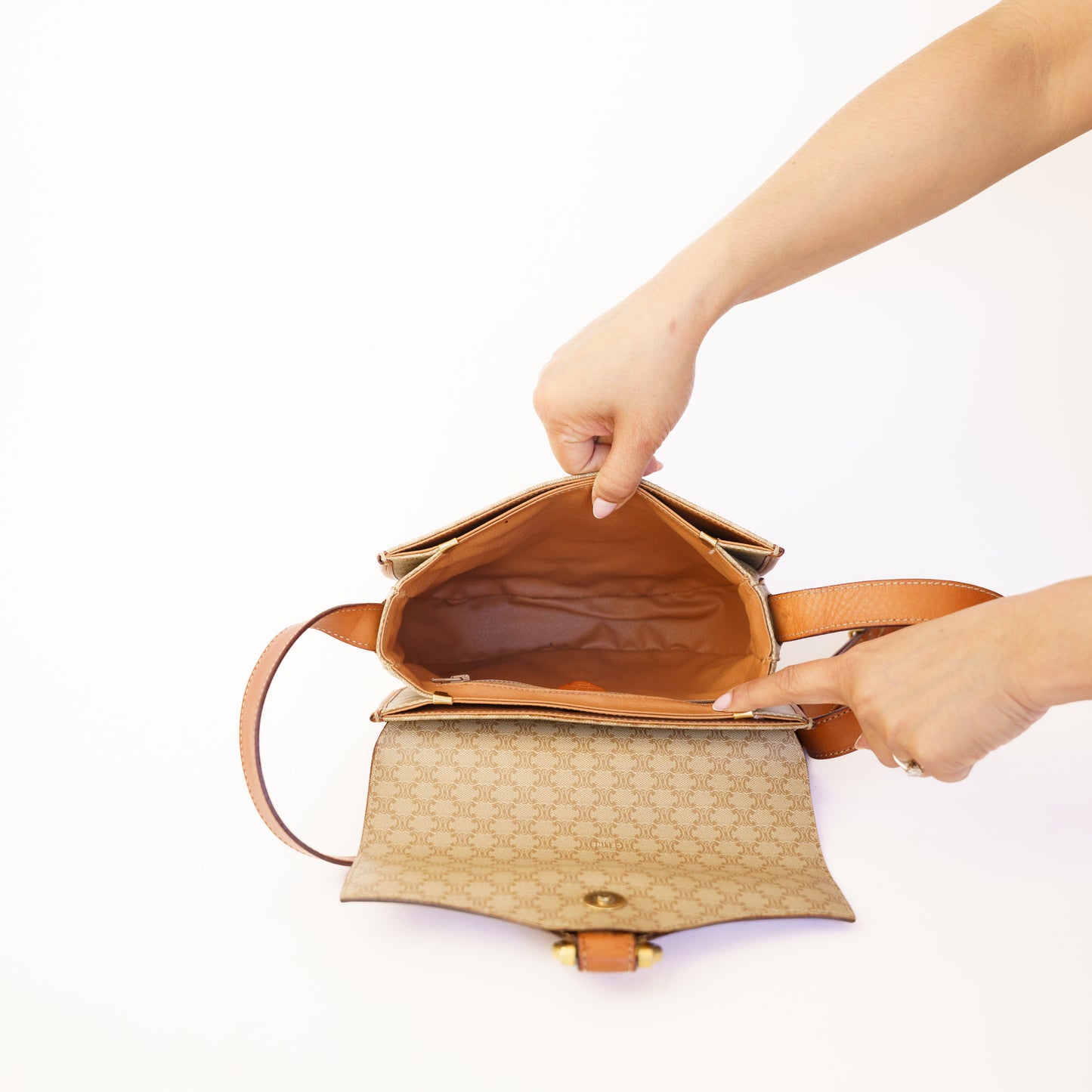 Celine Macadam Horsebit Shoulder Bag 300426B12