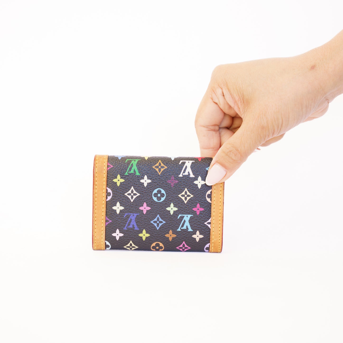 Louis Vuitton Coin Purse in Black Multicolore 300426B25