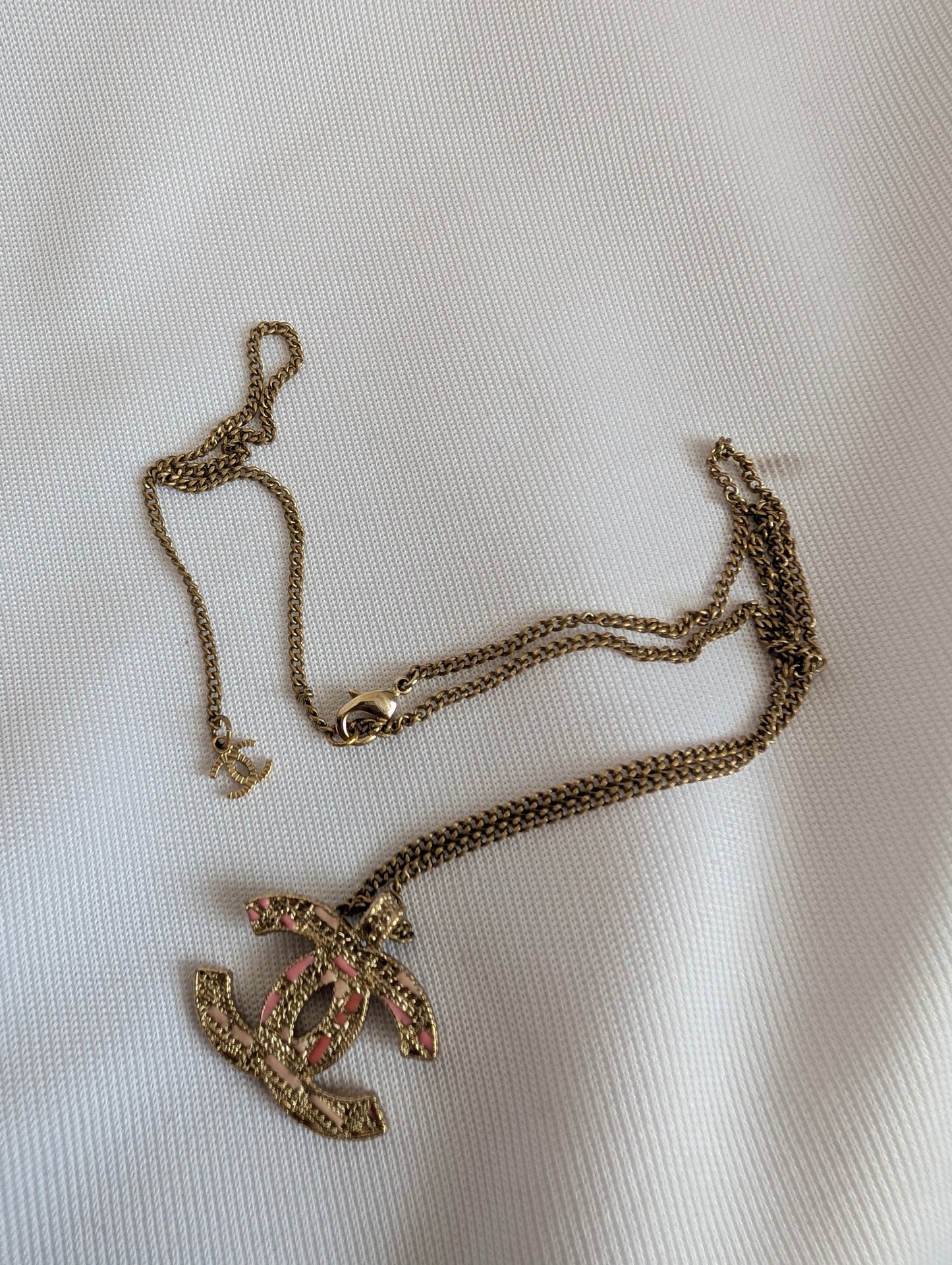 Chanel Crystal Pearl CC Pendant Necklace