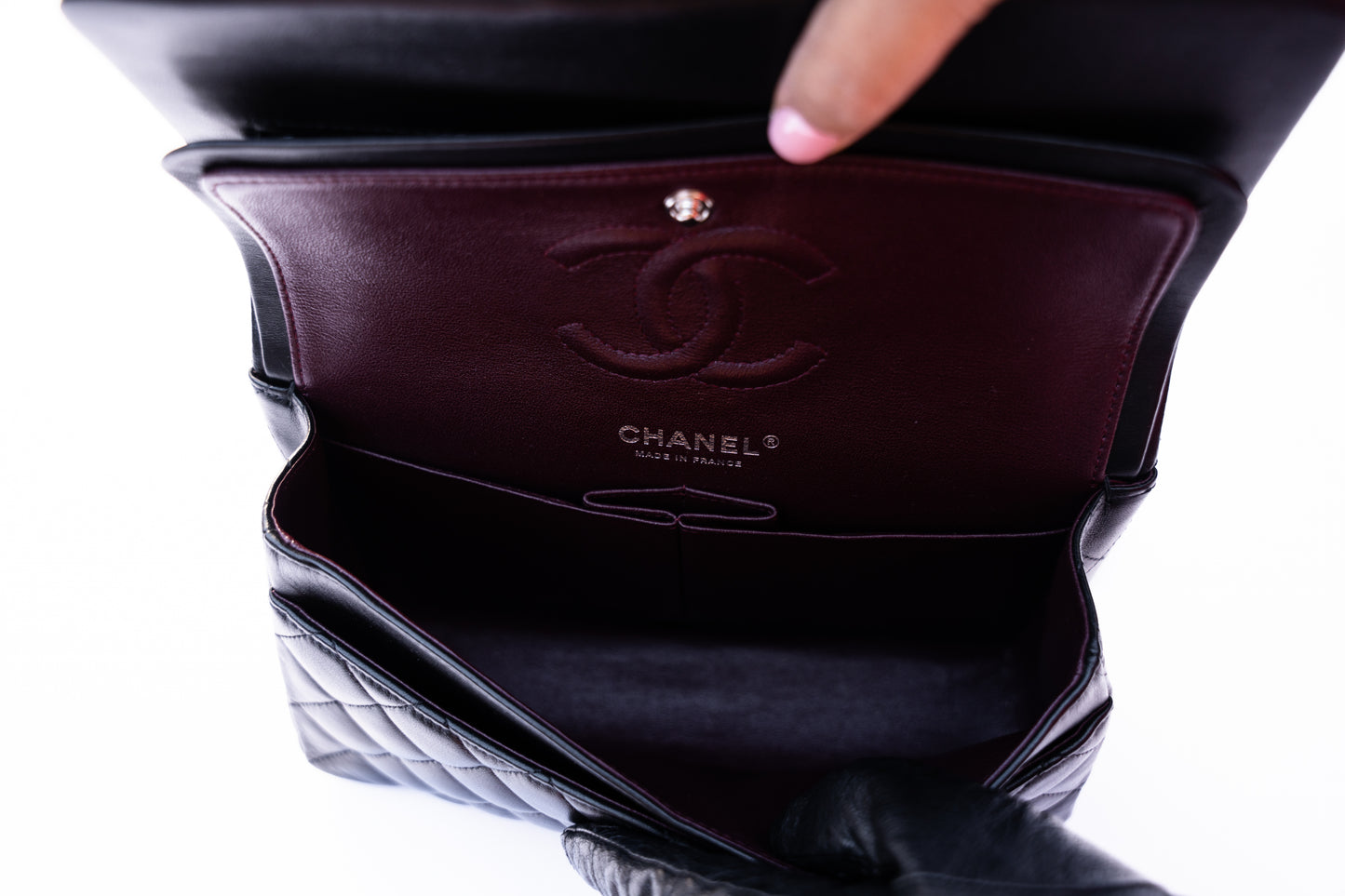 Chanel 2019 Small Classic Flap in Black Lambskin with Silver Hardware