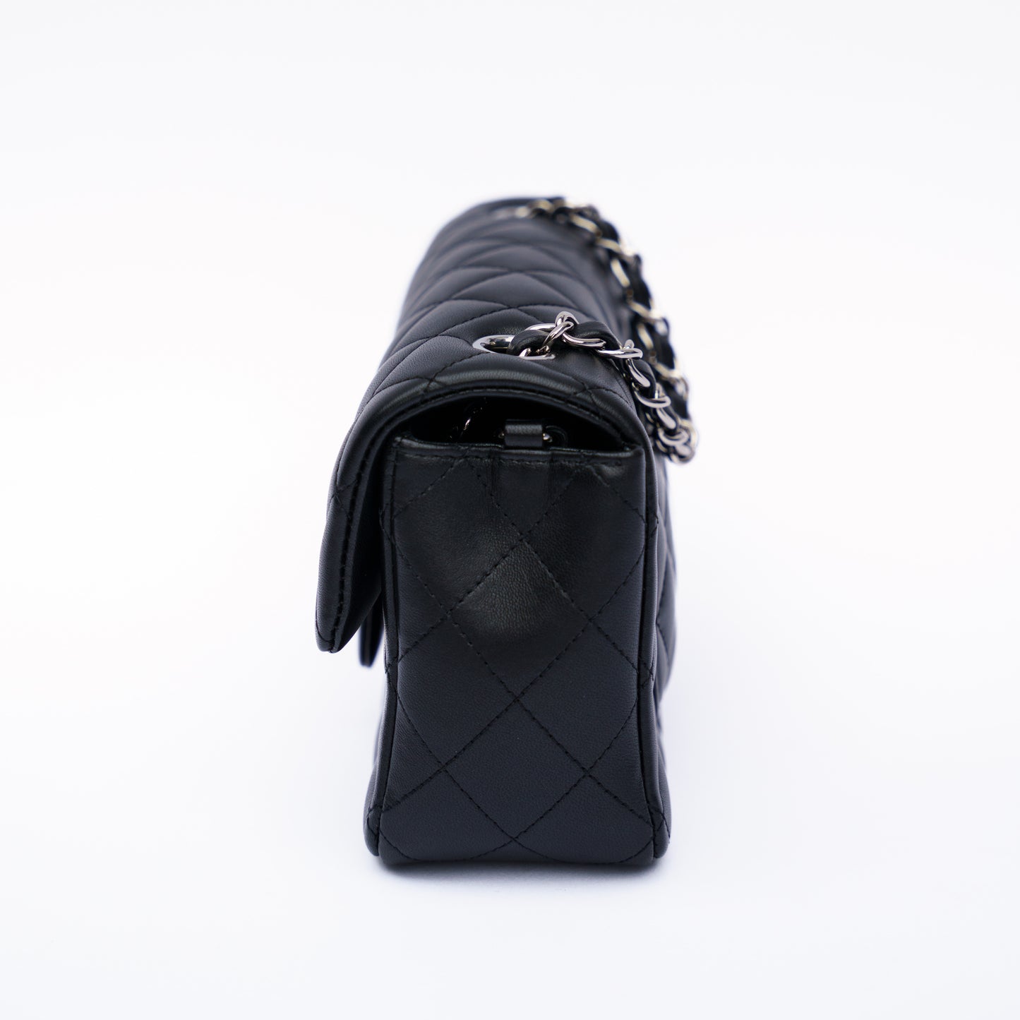 Chanel Mini Rectangle in Black Lambskin Silver Hardware
