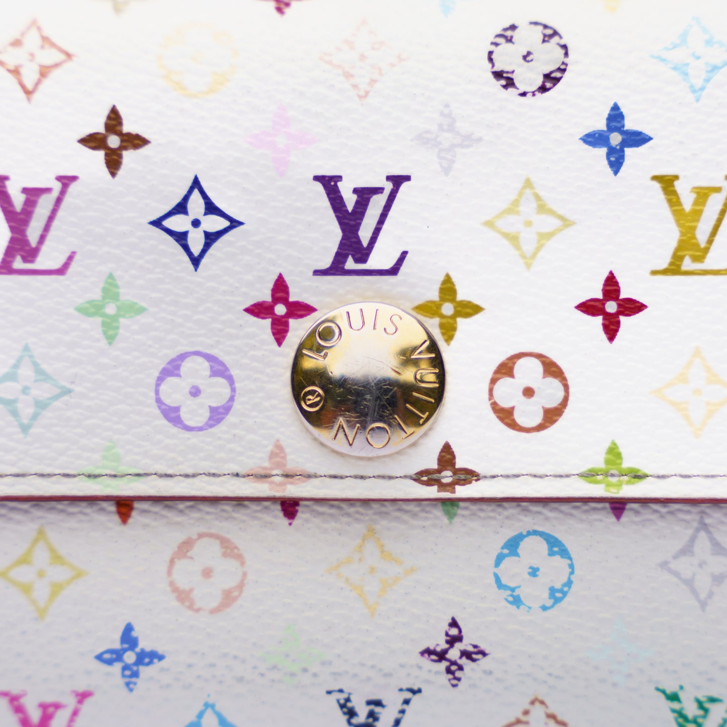 Louis Vuitton 2012 Sarah Wallet X Takashi Murakami White Multicolor  CA2192