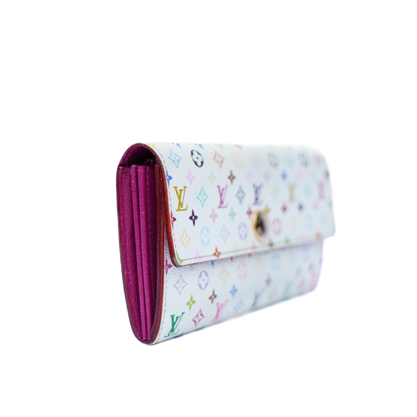Louis Vuitton 2012 Sarah Wallet X Takashi Murakami White Multicolor  CA2192