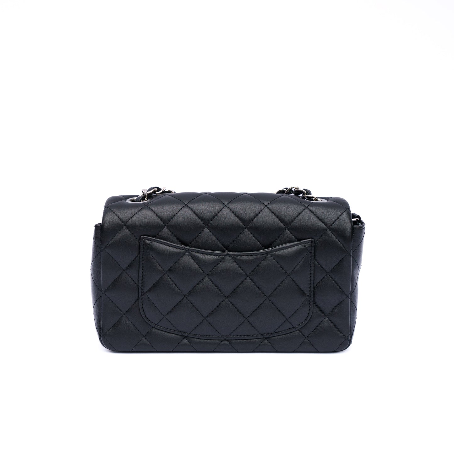 Chanel Mini Rectangle in Black Lambskin Silver Hardware