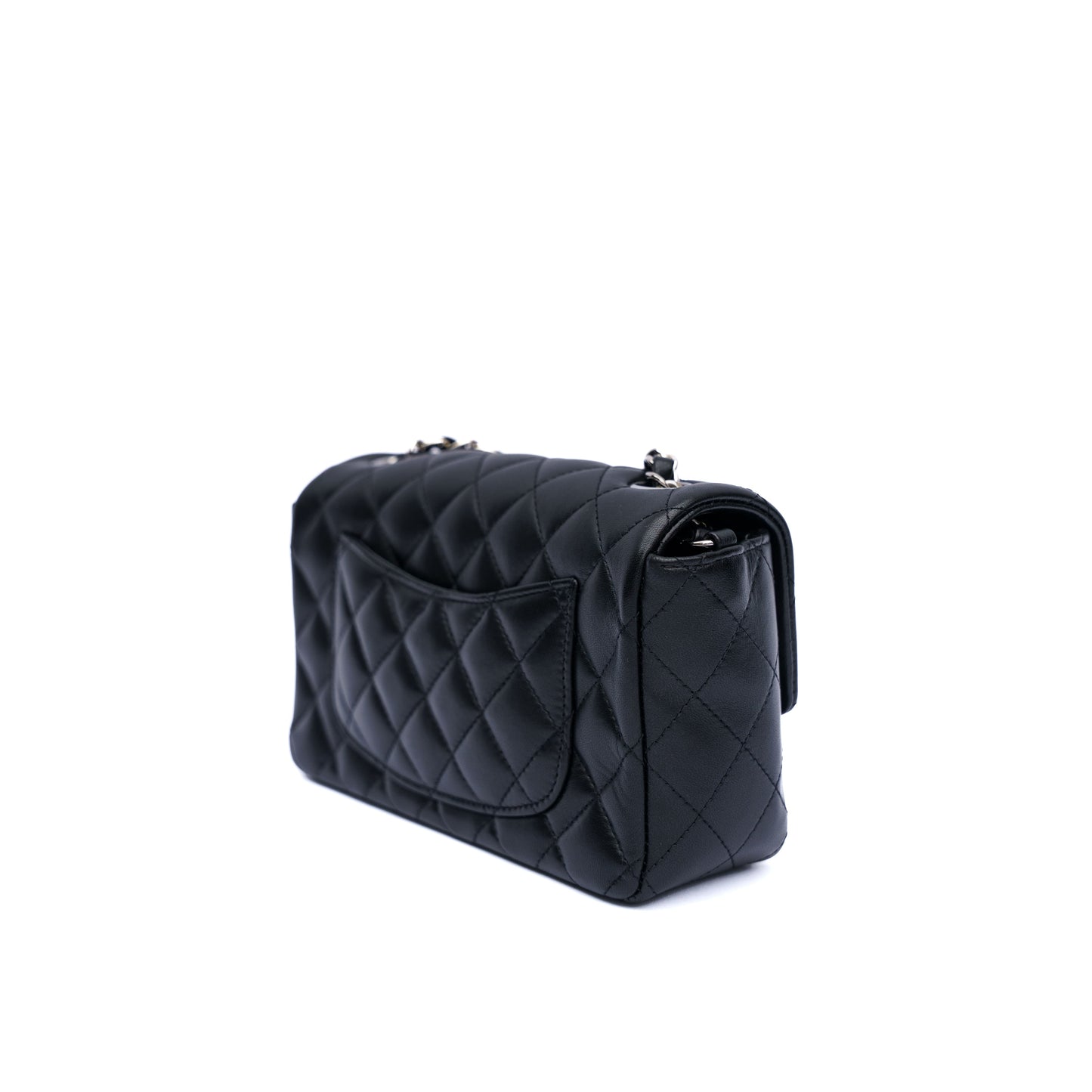 Chanel Mini Rectangle in Black Lambskin Silver Hardware