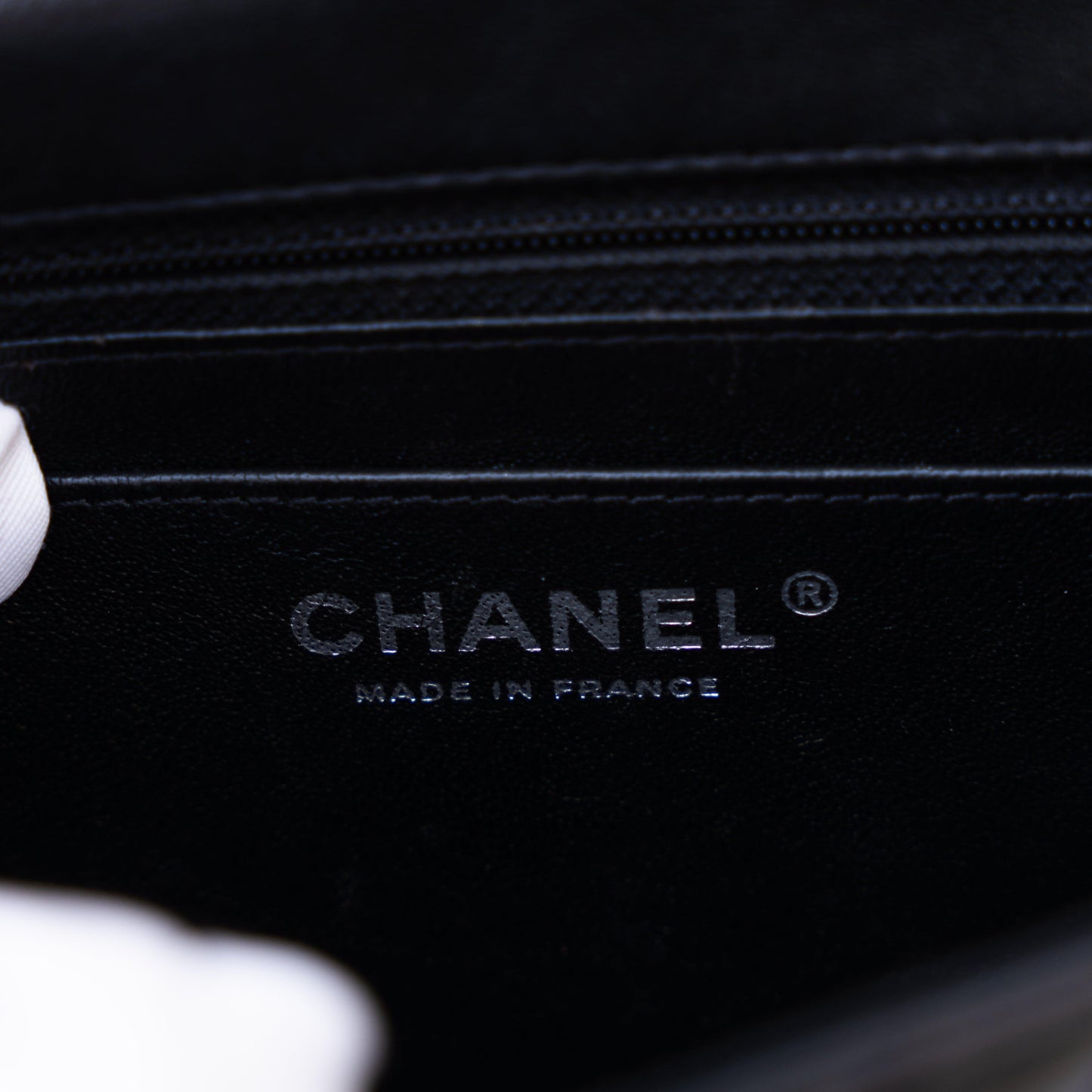 Chanel 2016 Mini Square in Black Lambskin Chevron with Silver Hardware