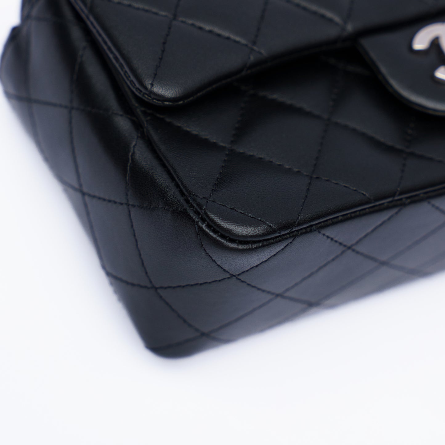 Chanel Mini Rectangle in Black Lambskin Silver Hardware