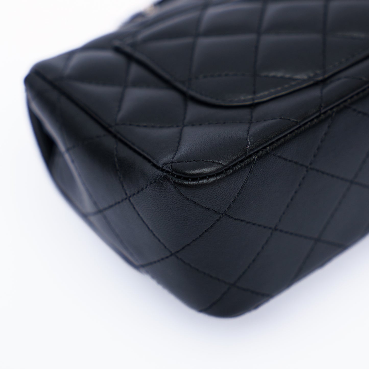 Chanel Mini Rectangle in Black Lambskin Silver Hardware