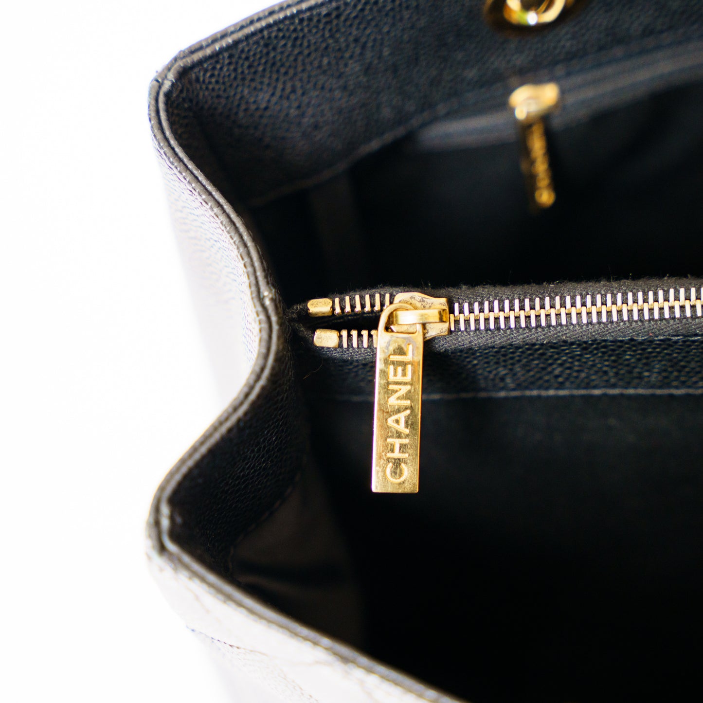 Chanel Black GST Grand Shopping Tote in Caviar Leather with Gold Hardware