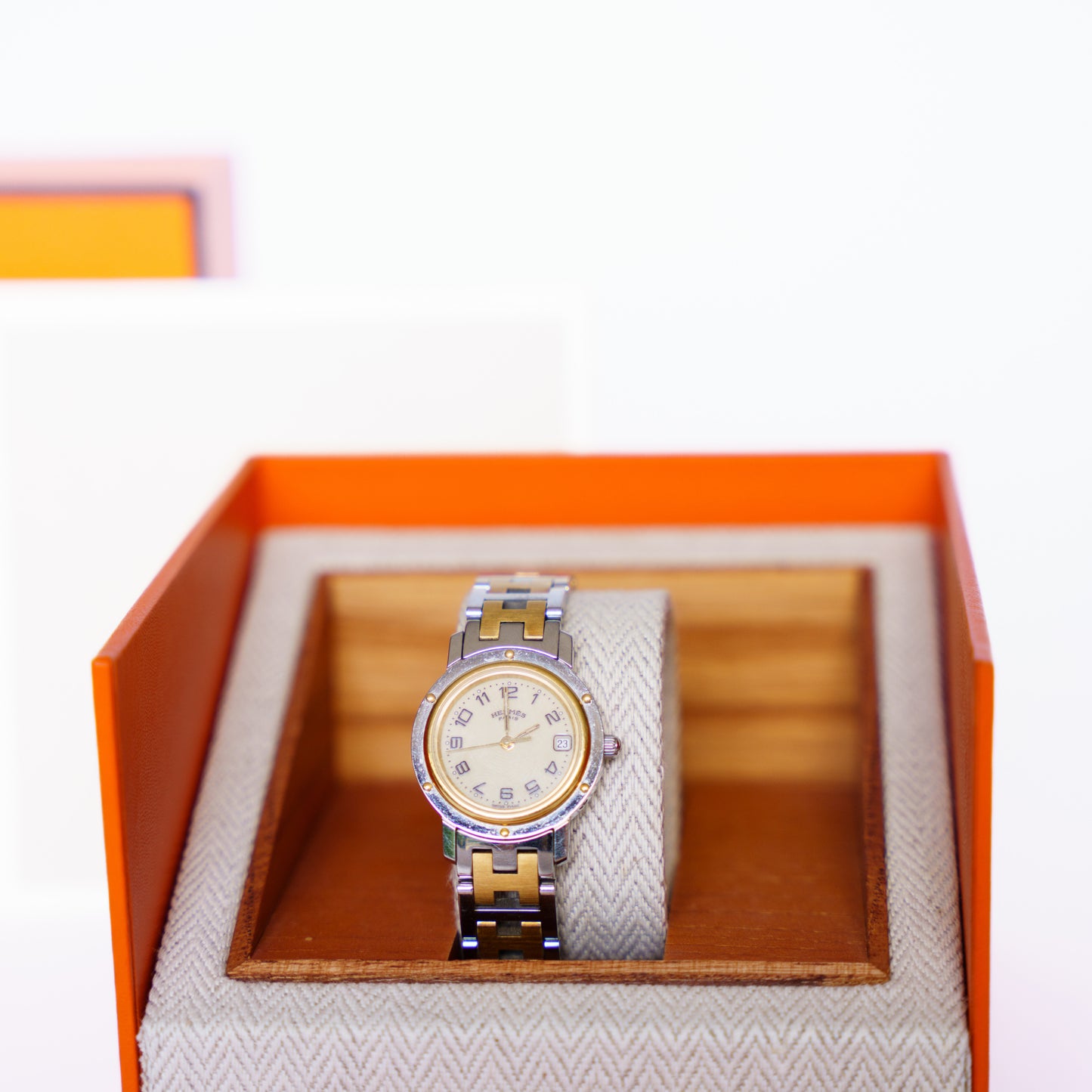 Hermes Ladies Watch Clipper CL.220 Two-Tone Stainless Steel and Gold Plated