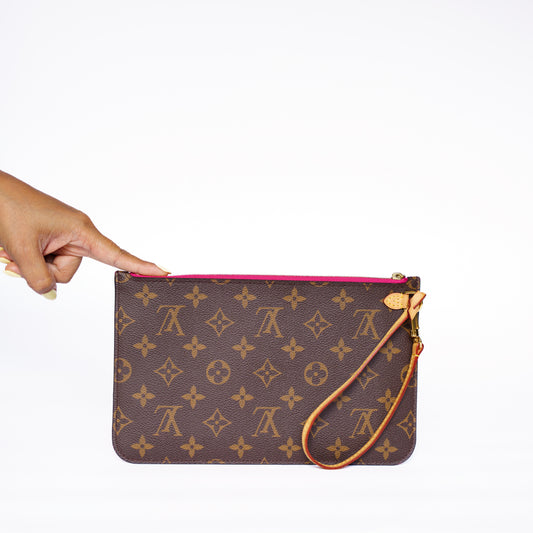 Louis Vuitton Neverfull Pouch Monogram in Pivoine Interior