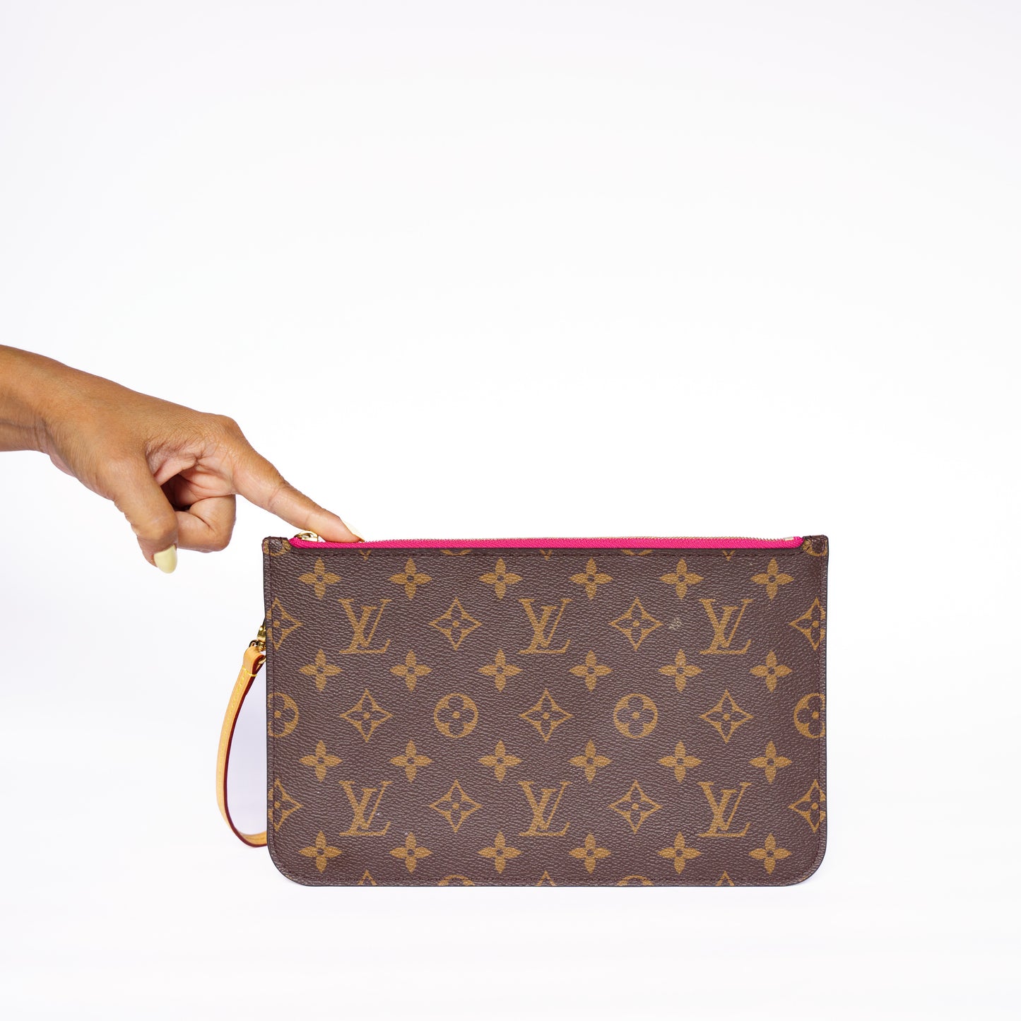 Louis Vuitton Neverfull Pouch Monogram in Pivoine Interior