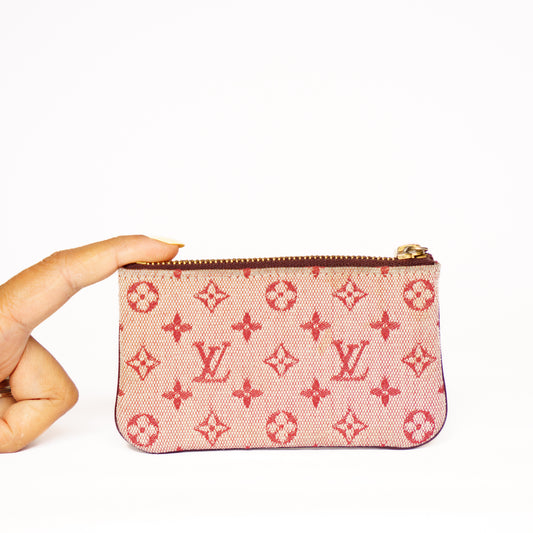 Louis Vuitton Key Pouch Cles in Burgundy Monogram Mini Lin