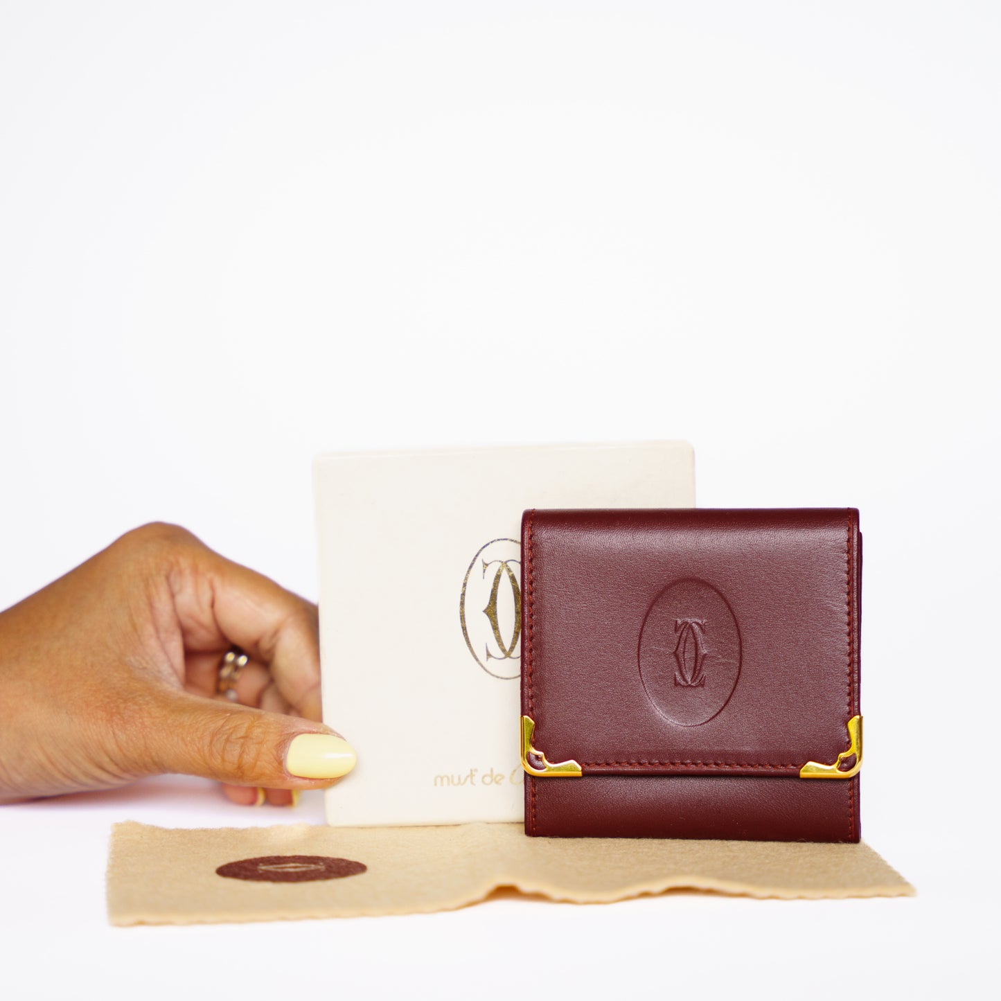 Cartier Must de Cartier Coin Purse Leather Bordeaux