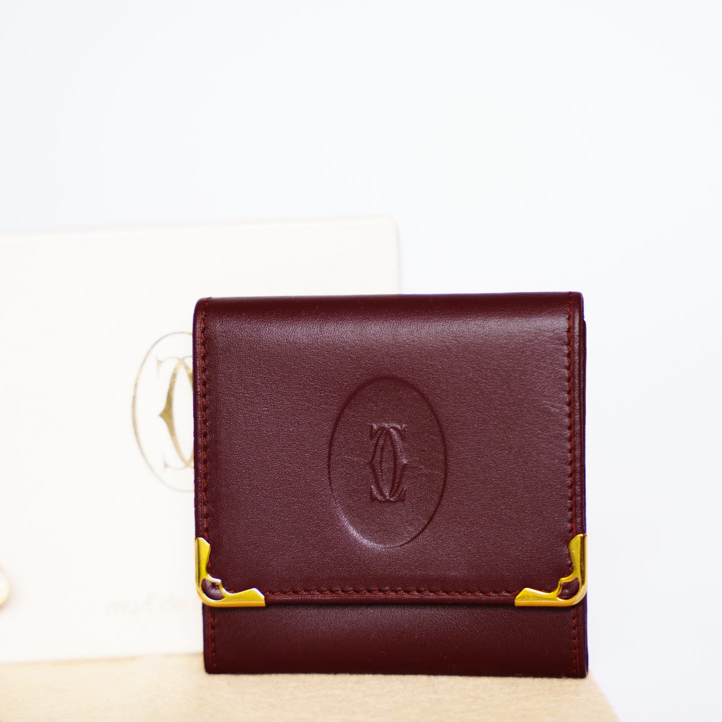 Cartier Must de Cartier Coin Purse Leather Bordeaux