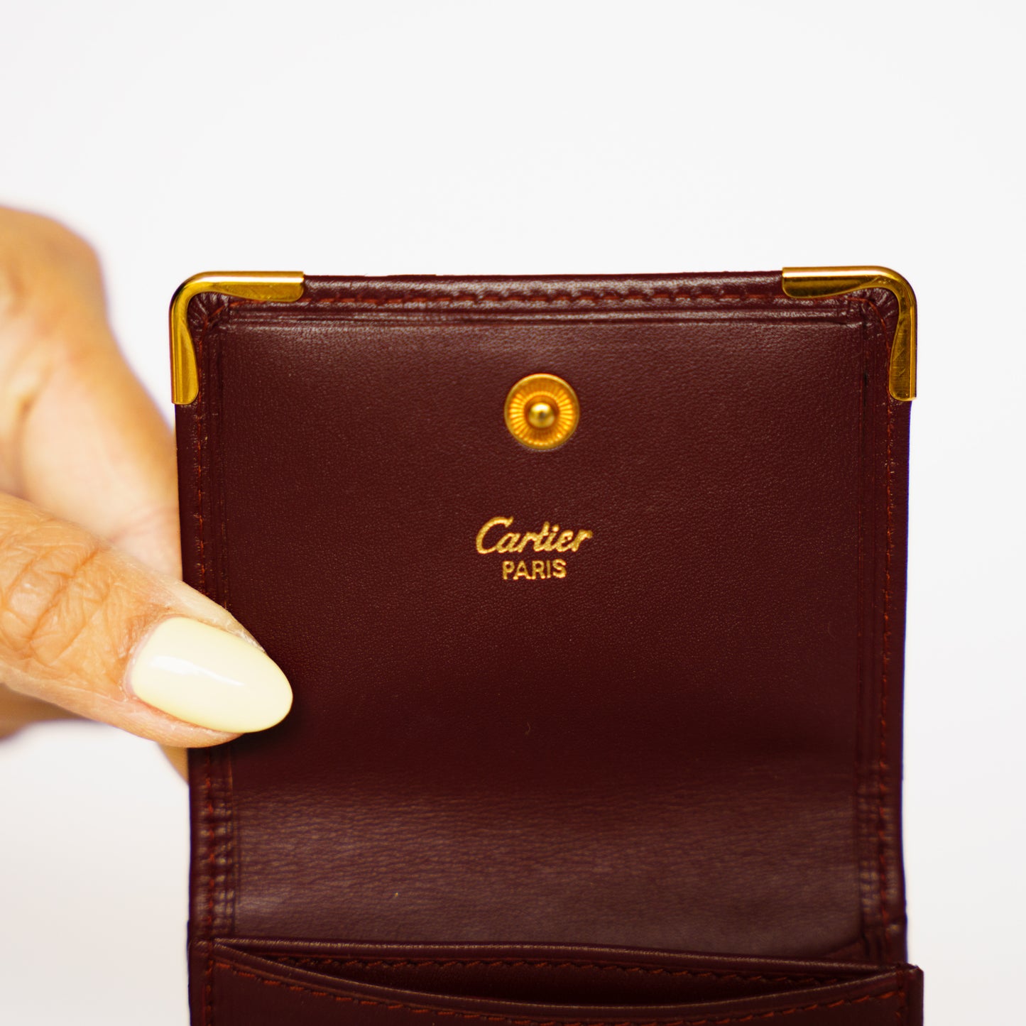 Cartier Must de Cartier Coin Purse Leather Bordeaux