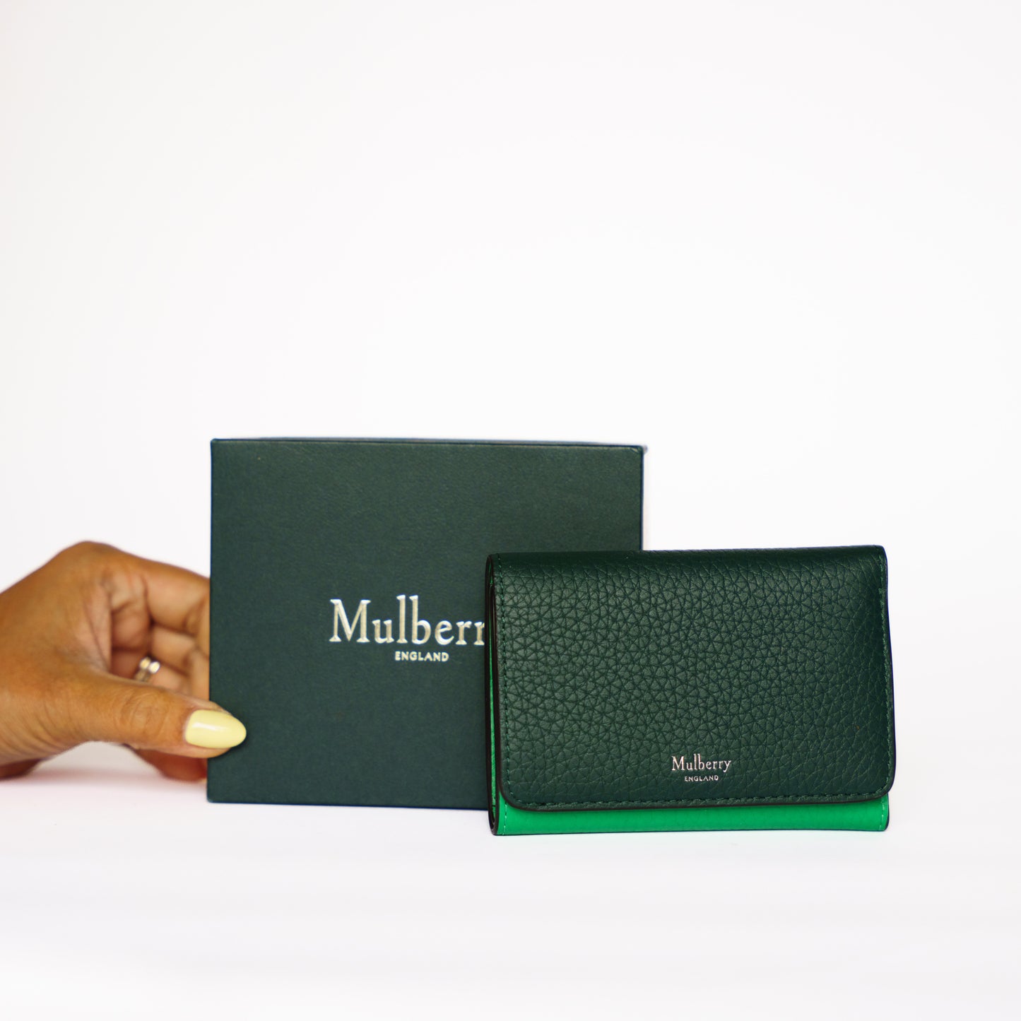 Mulberry Green Compact Trifold  Wallet