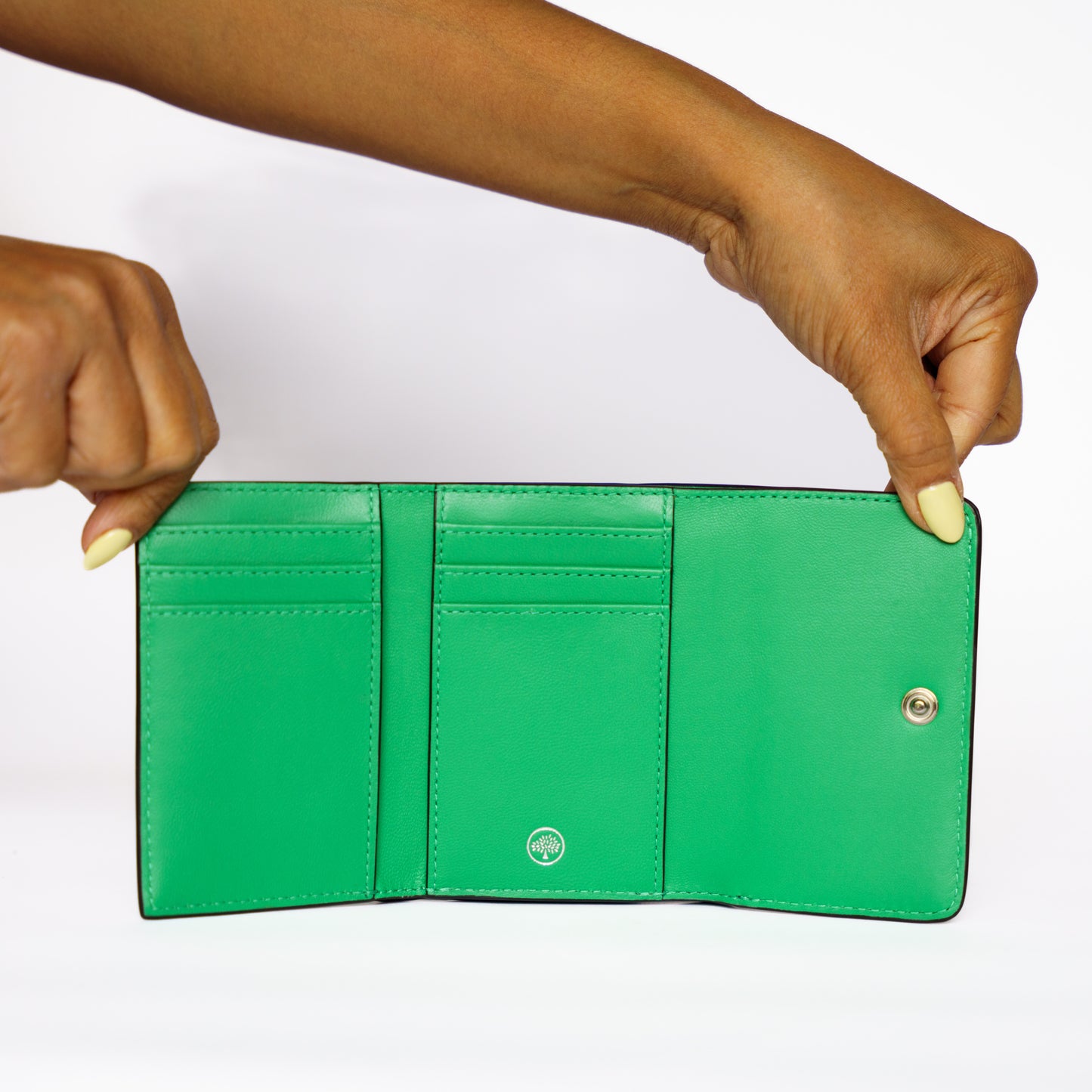 Mulberry Green Compact Trifold  Wallet