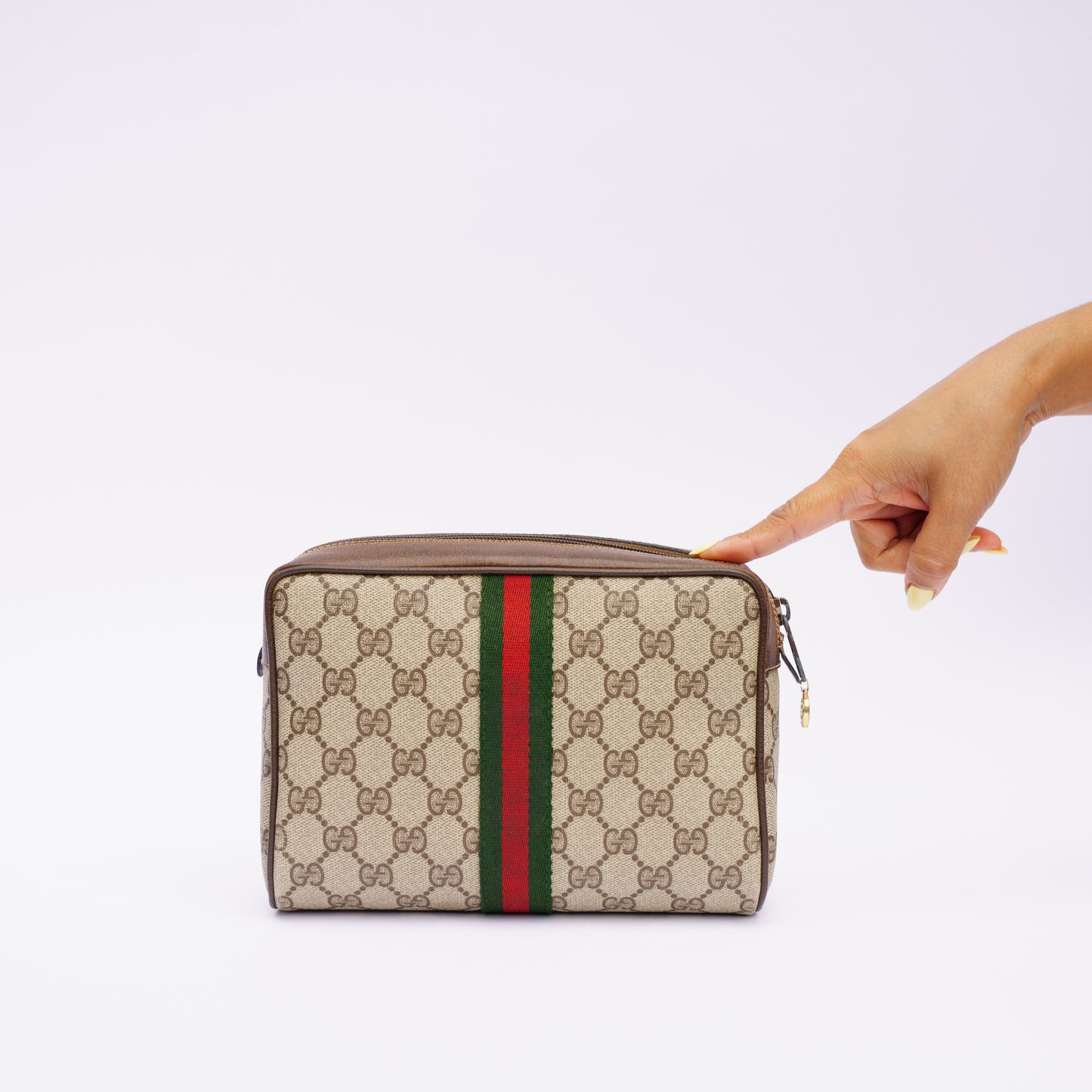 Gucci Vintage GG Supreme Web Sherry Line Clutch