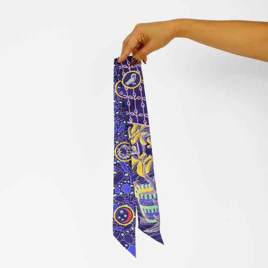 Hermes Twilly La Danse Amazones Indigo and Jaune 061125B3