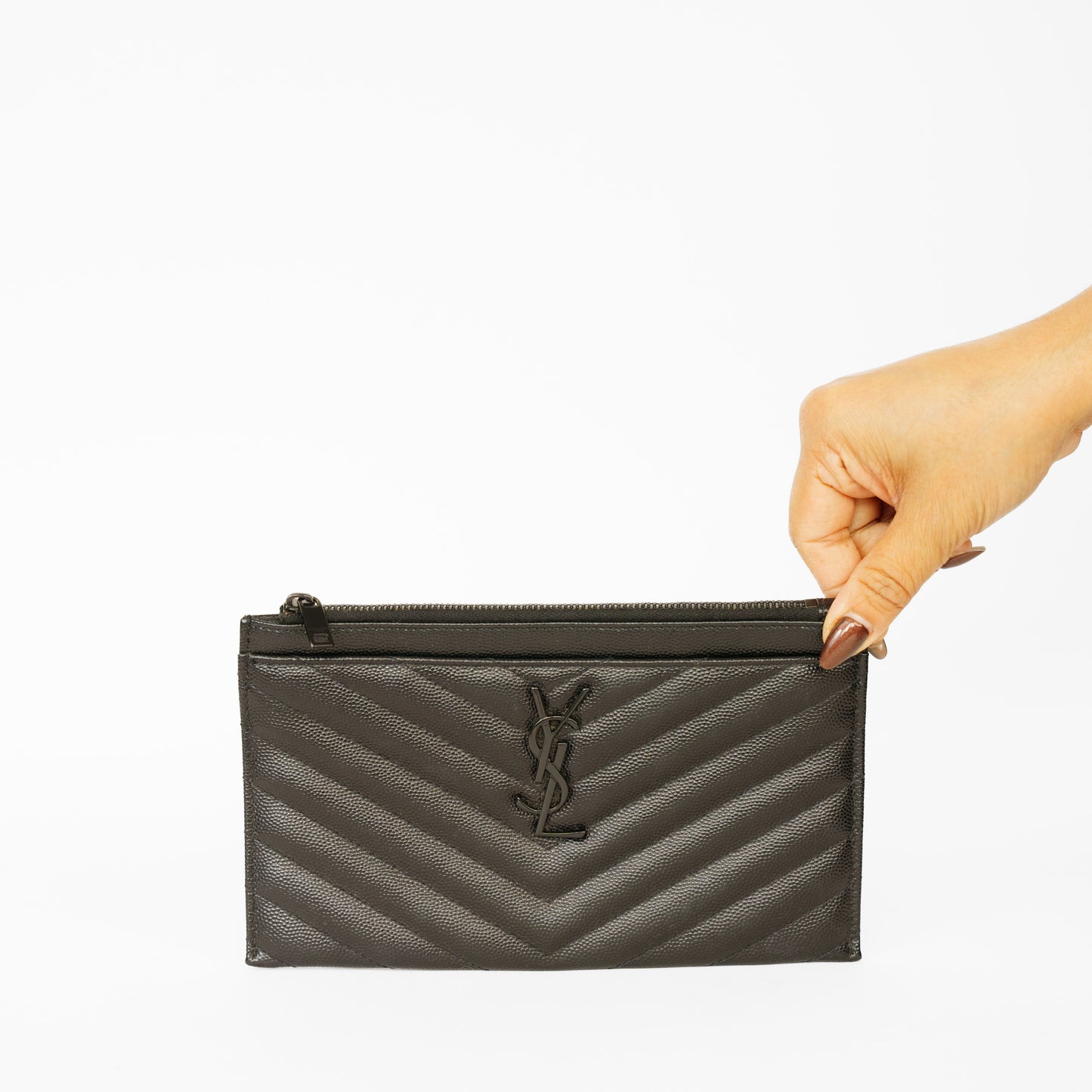 YSL Matelasse Pouch in Black / Black 061125B24