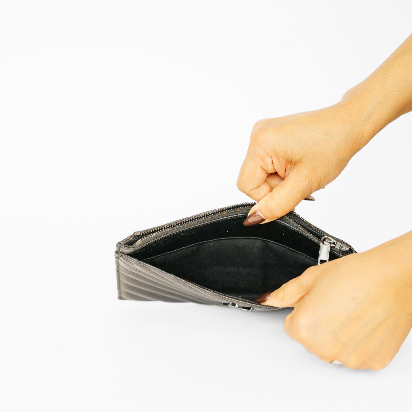 YSL Matelasse Pouch in Black / Black 061125B24