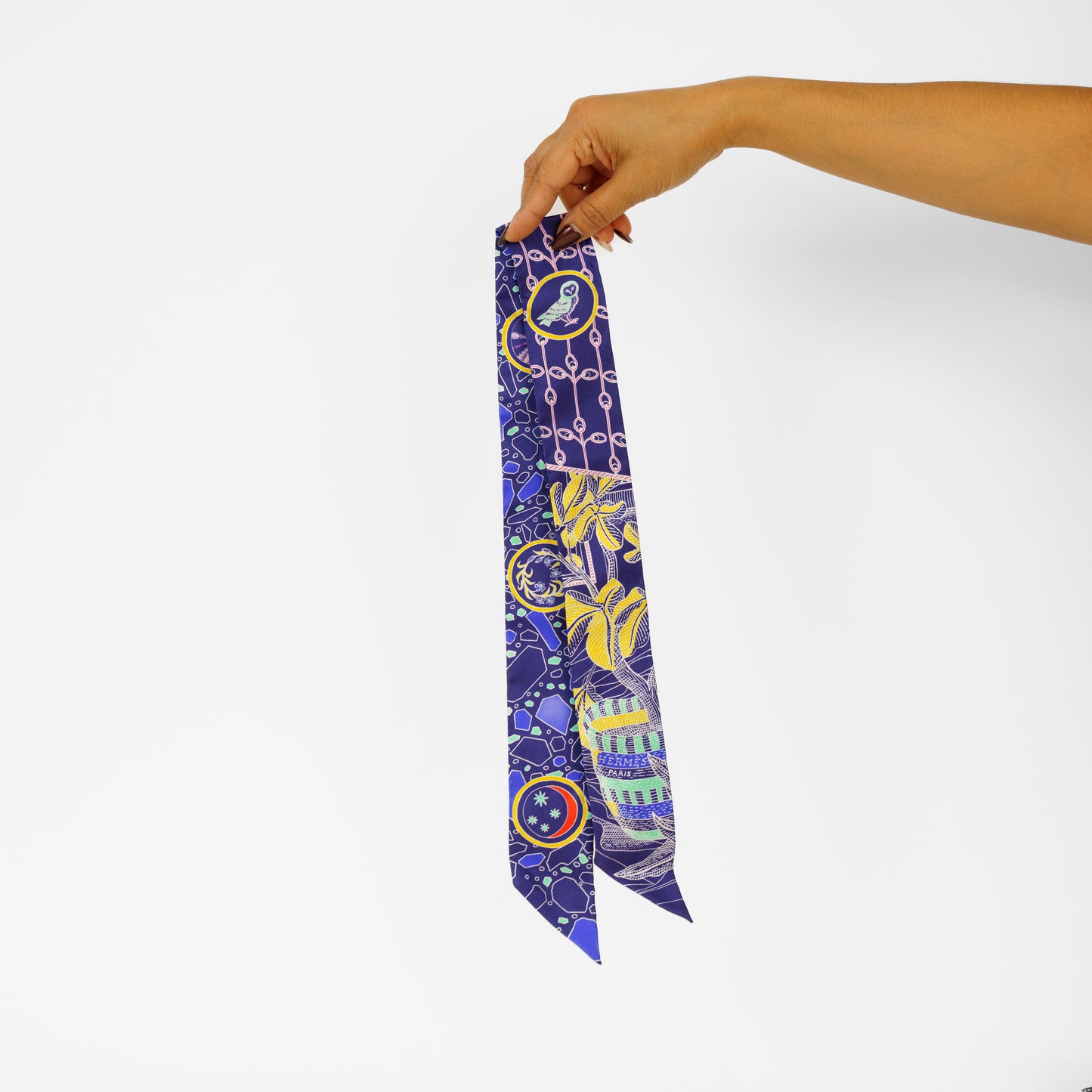 Hermes Twilly La Danse Amazones Indigo and Jaune 061125B3