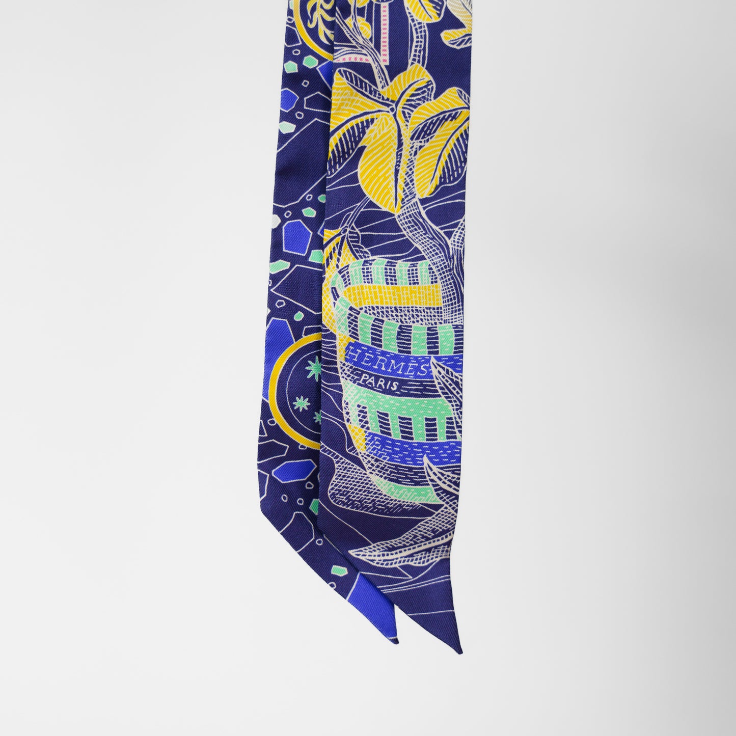 Hermes Twilly La Danse Amazones Indigo and Jaune 061125B3