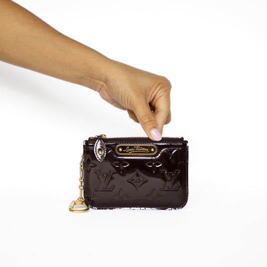 Louis Vuitton Key Pouch in Amarante Vernis Canvas 131125B21