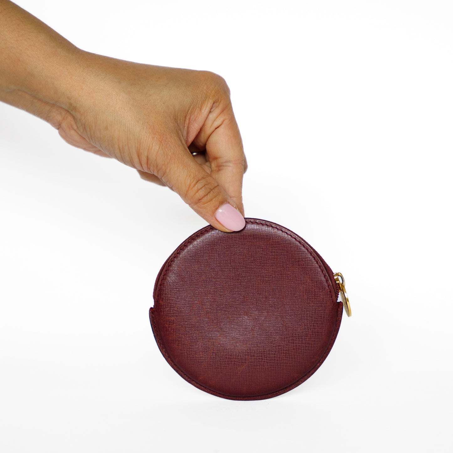 Cartier Round Coin Purse in Burgundy 131125B173