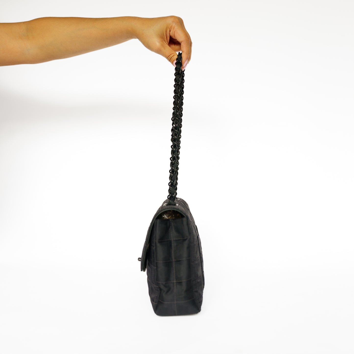 Chanel 2002 Black Medium Flap Travel line in Black Hardware