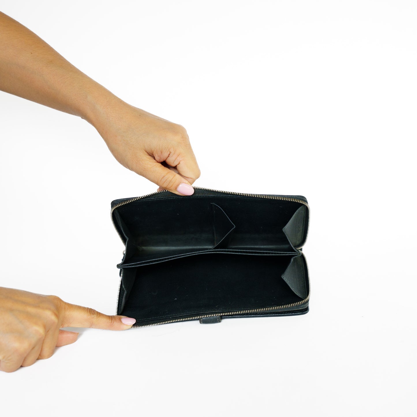 Loewe Zippy Wallet in Black Grained Leather 131125B225