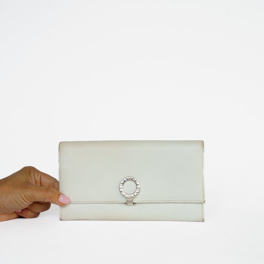 Bvlgari Wallet in White Grained Leather 131125B285